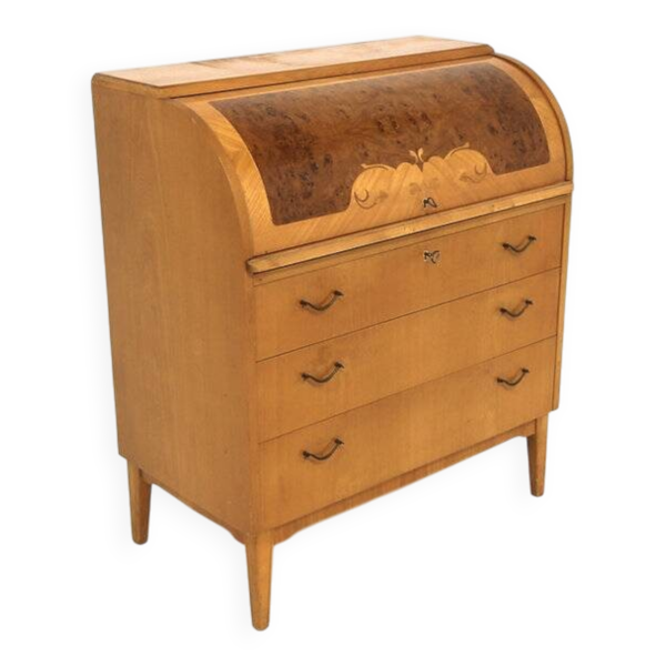Secrétaire scandinave en orme, Swedish modern, Suède, 1940