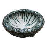 Brutalist glazed ceramic bowl on feet