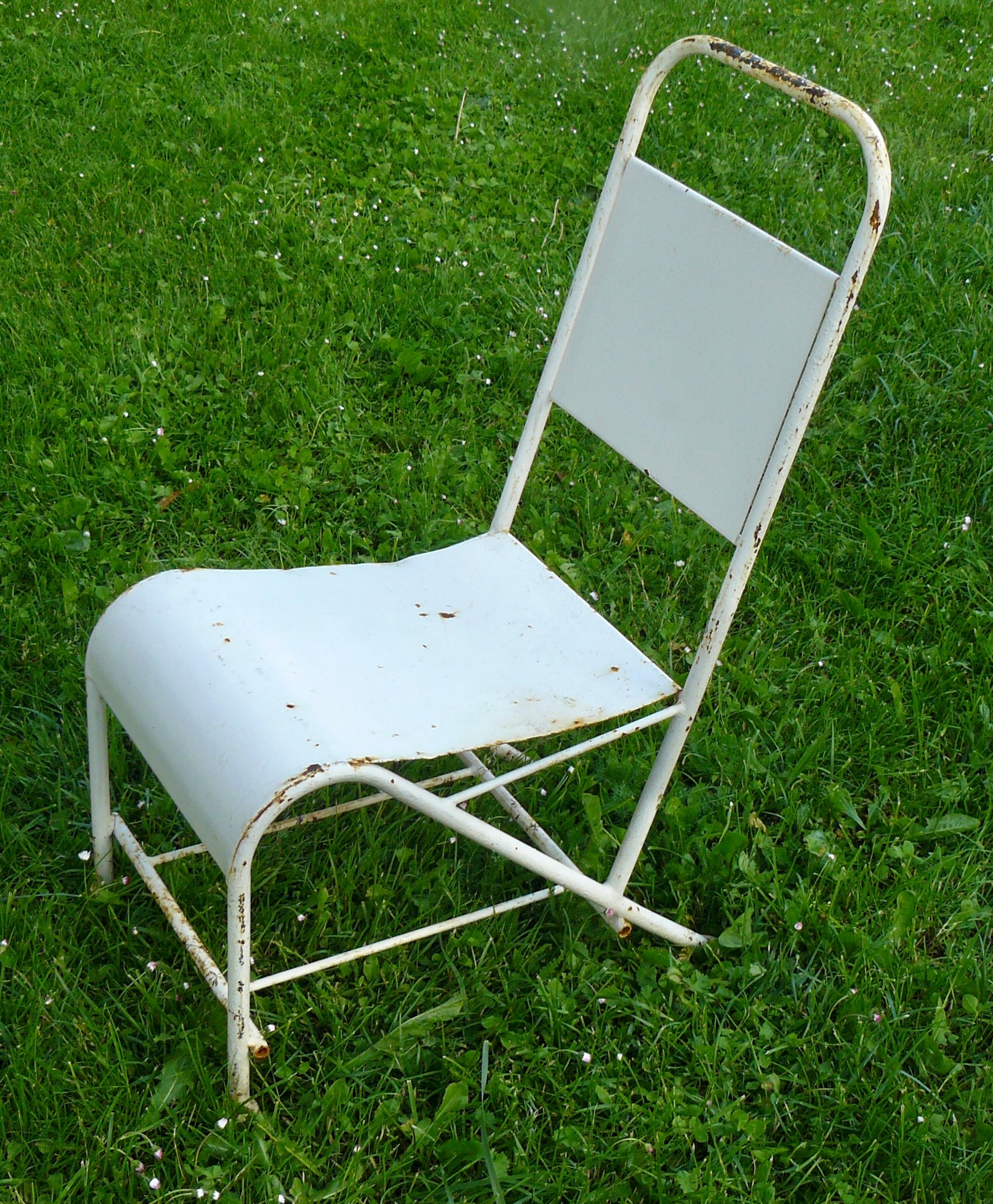 Chaise de solarium métal Design 1960