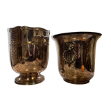 Two silver metal ice buckets hallmarked around 1900