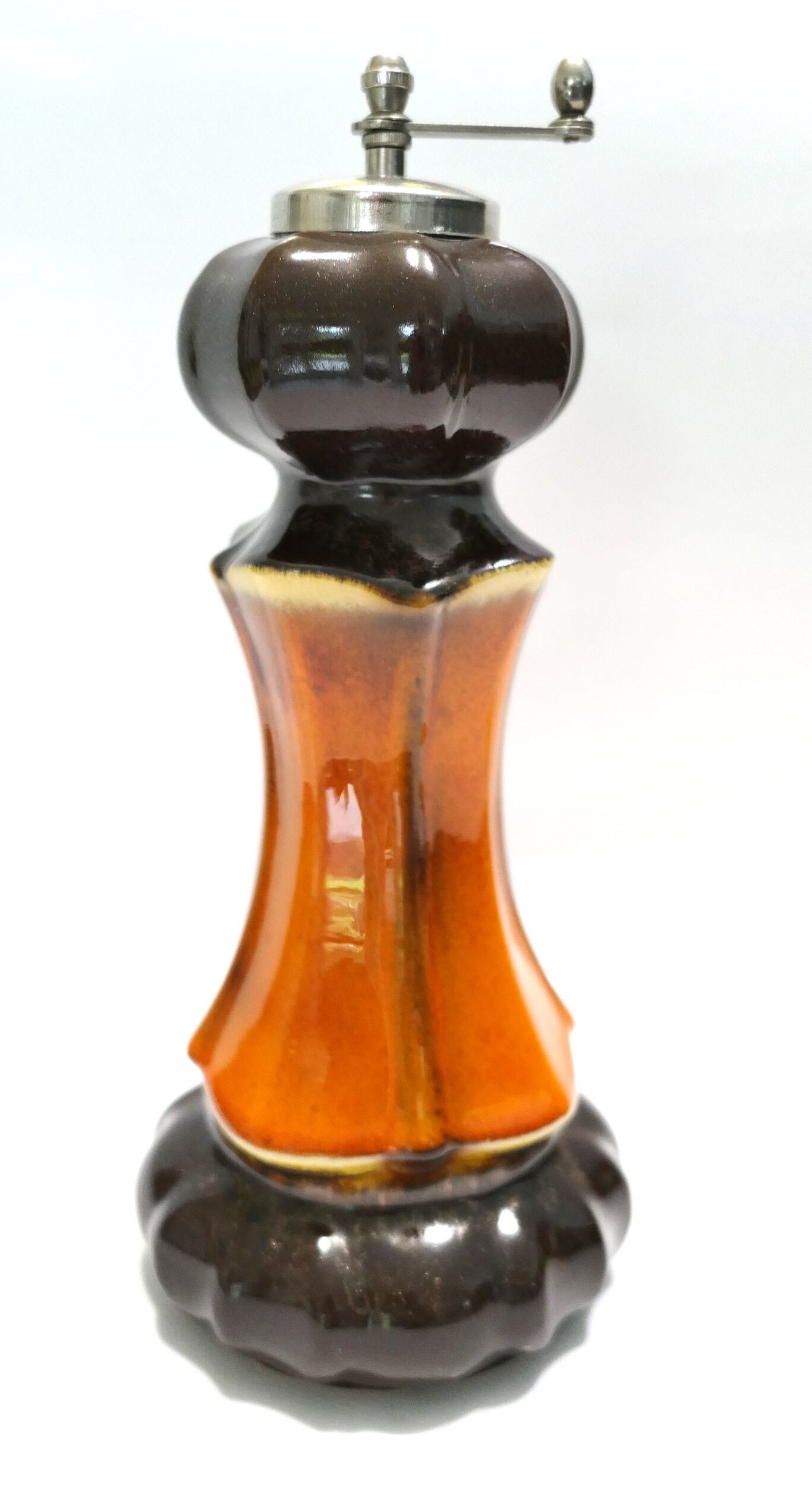 Rare ceramic pepper mill type Vallauris annés 60-70 orange