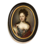 Oil on copper, female portrait, late 17th century.