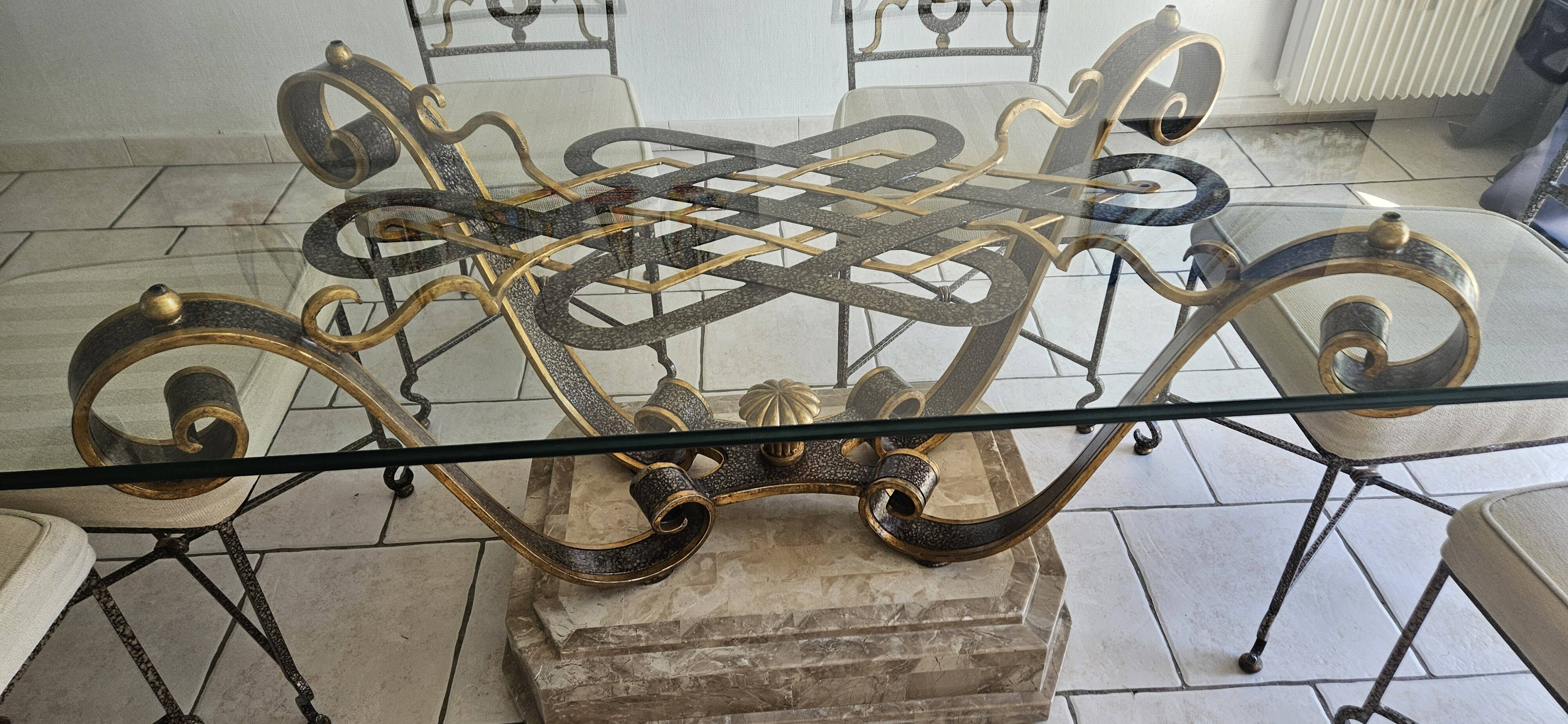 Table et chaises en Fer forgé Art