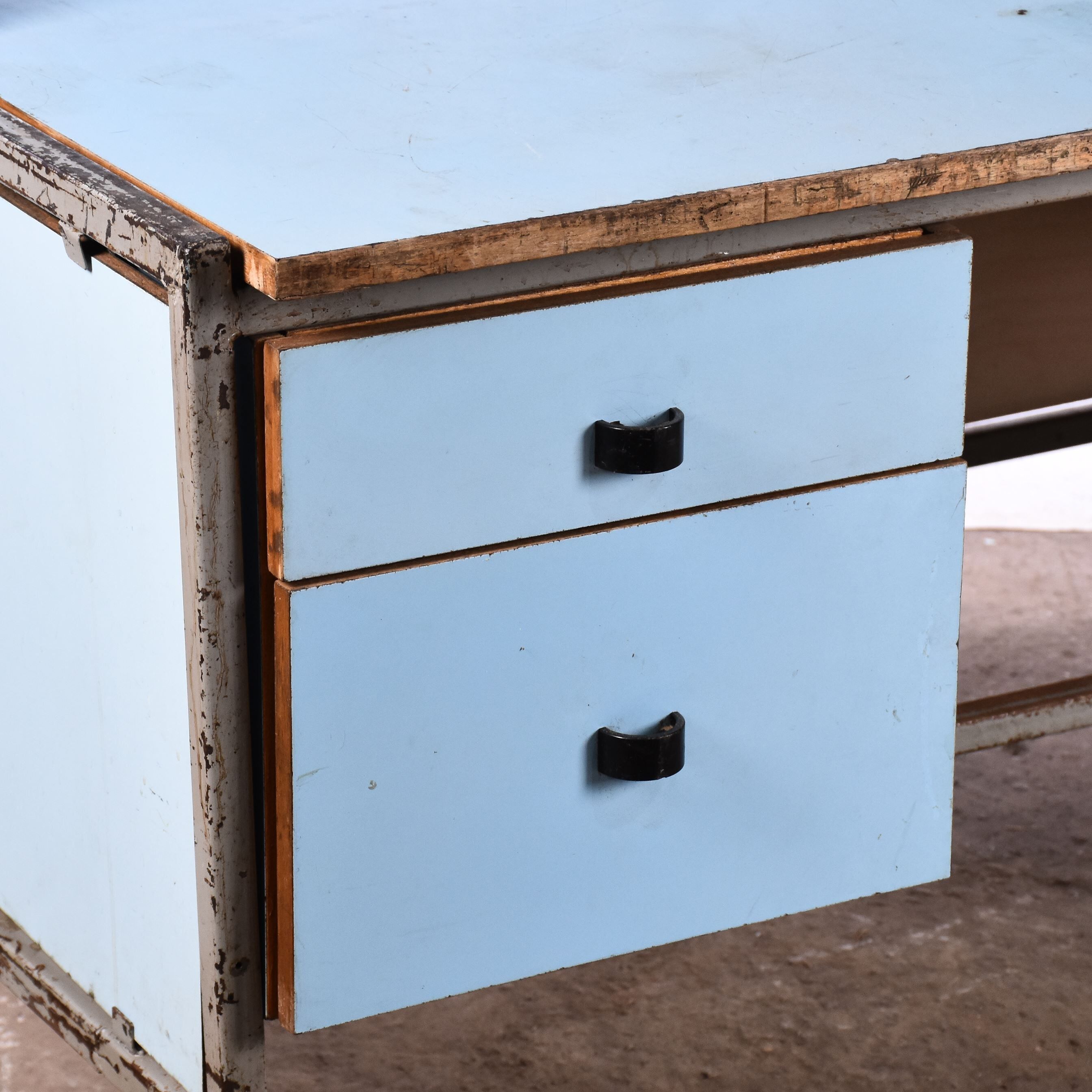 Vintage metal workbench