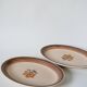 Duo of Gien sandstone bowls with flowers 1970