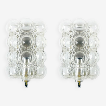 Bubble glass wall lights/sconces by helena tynell for limburg, 1960s, germany