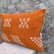 Moroccan orange pillowcase, Berber cushion cover, ear pillowcase.