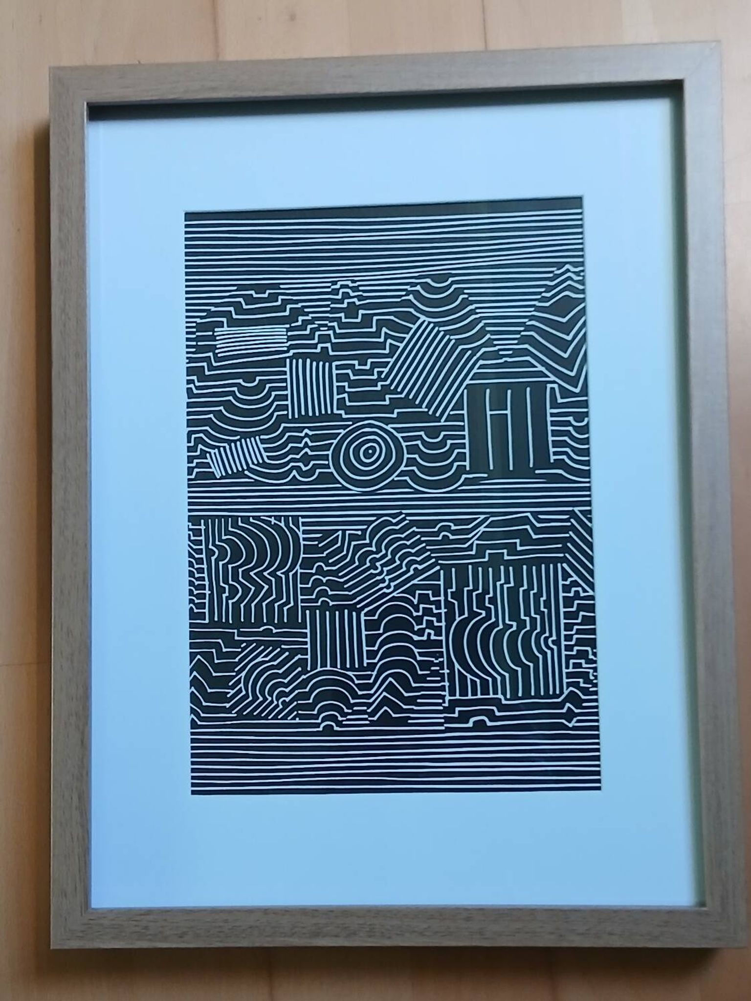 Screen print by Victor Vasarely - "Wave Series" - Waves & Movement