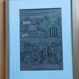 Screen print by Victor Vasarely - "Wave Series" - Waves & Movement