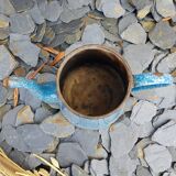 Blue enamelled sheet metal coffee maker