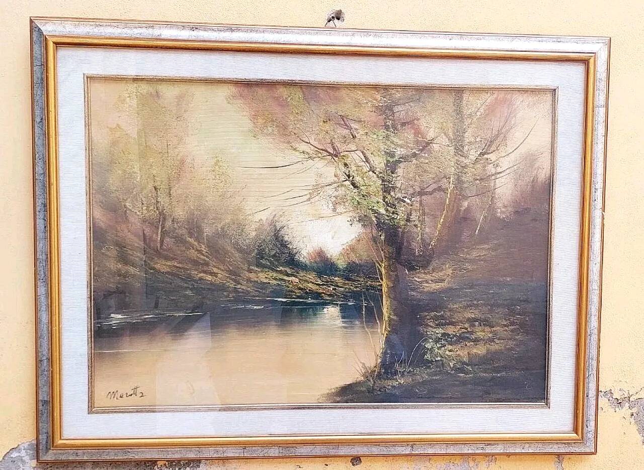 Paysage de Marotta, huile sur toile, fin du XXe siècle