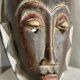 Masque africain bois sculpté polychrome