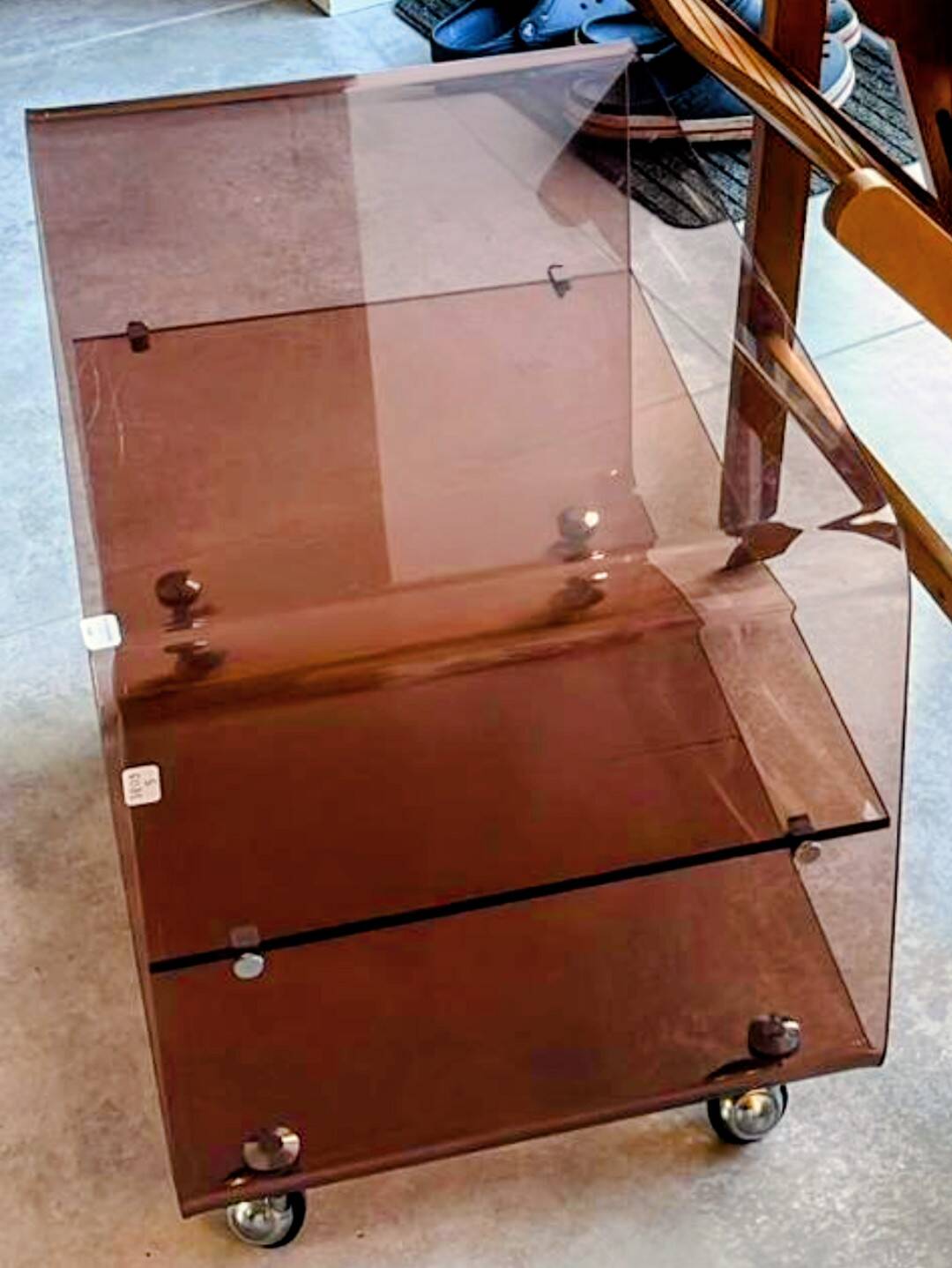 Coffee table by Michel Dumas for Roche Bobois in smoked plexiglass.