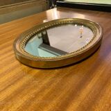 Miroir doré avec rond de perle, 31x24 cm