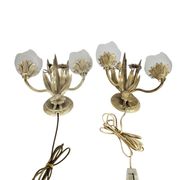 LS Italy  - vintage wall lamps (2)  - metal - gold - 70's