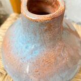 Vase terre émaillée signé
