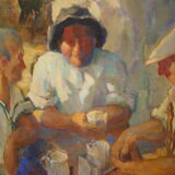 Painting "drinkers in the sun"