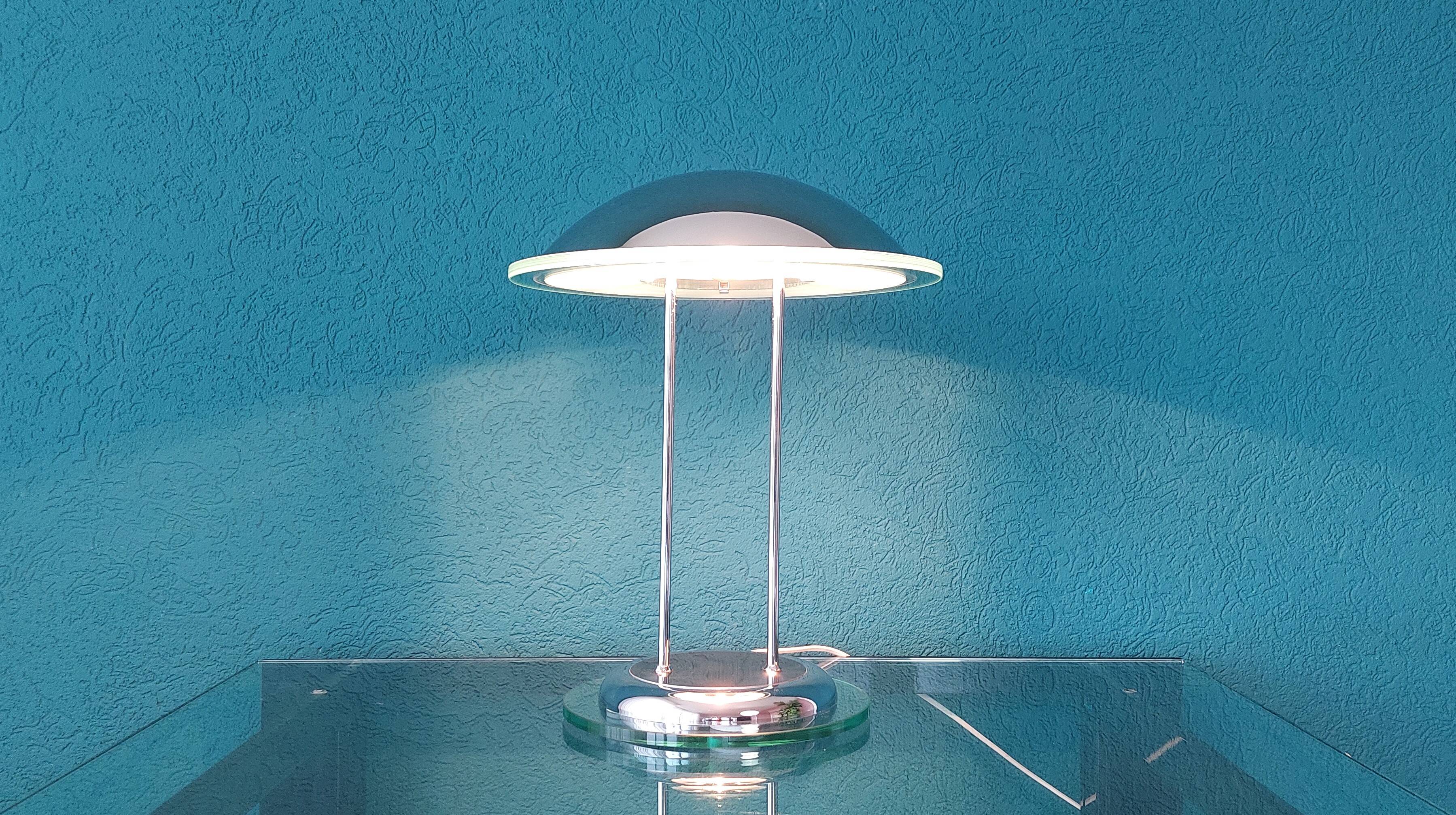 Postmodern Chrome Table Lamp by Herda, 1980´s.