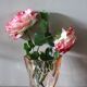 Rosaline vase, pink octagonal vintage glass