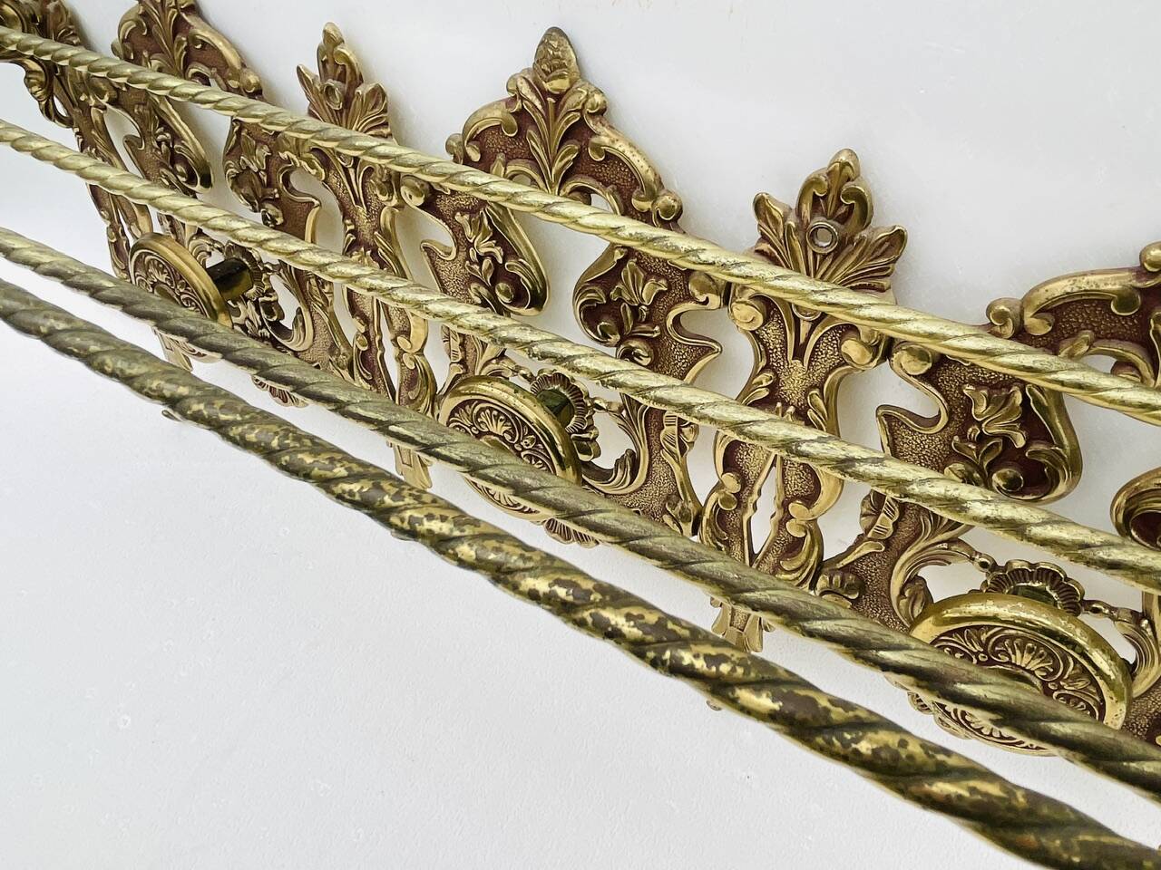 Bronze Coat Rack and Wall Shelf, Vintage, Louis XV Style