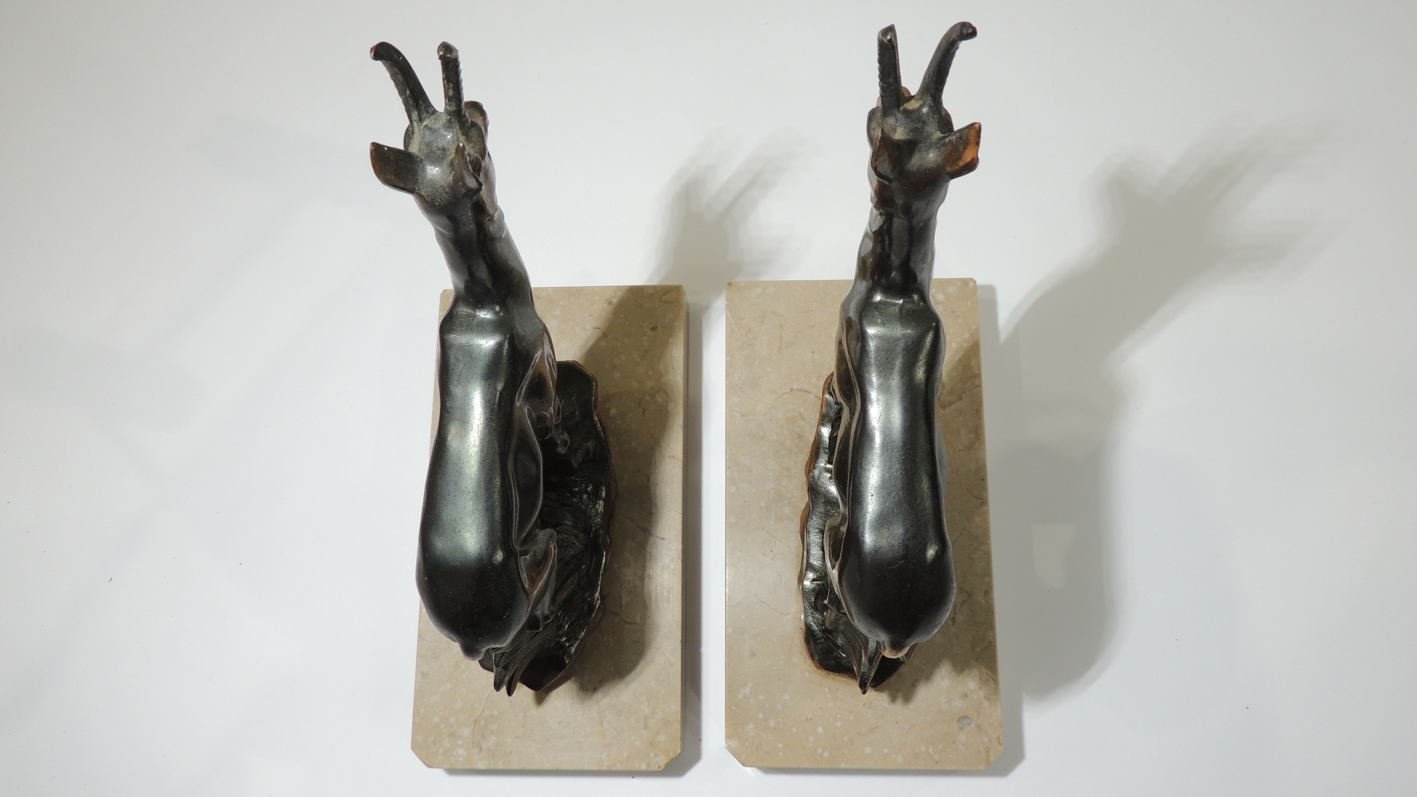 Bookends marble and chamois vintage