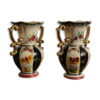 Pair of vases saint Ghislain made in belgium