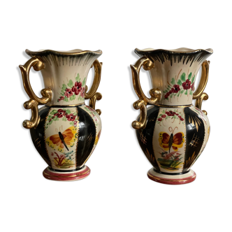 Pair of Saint Ghislain vases made in Belgium