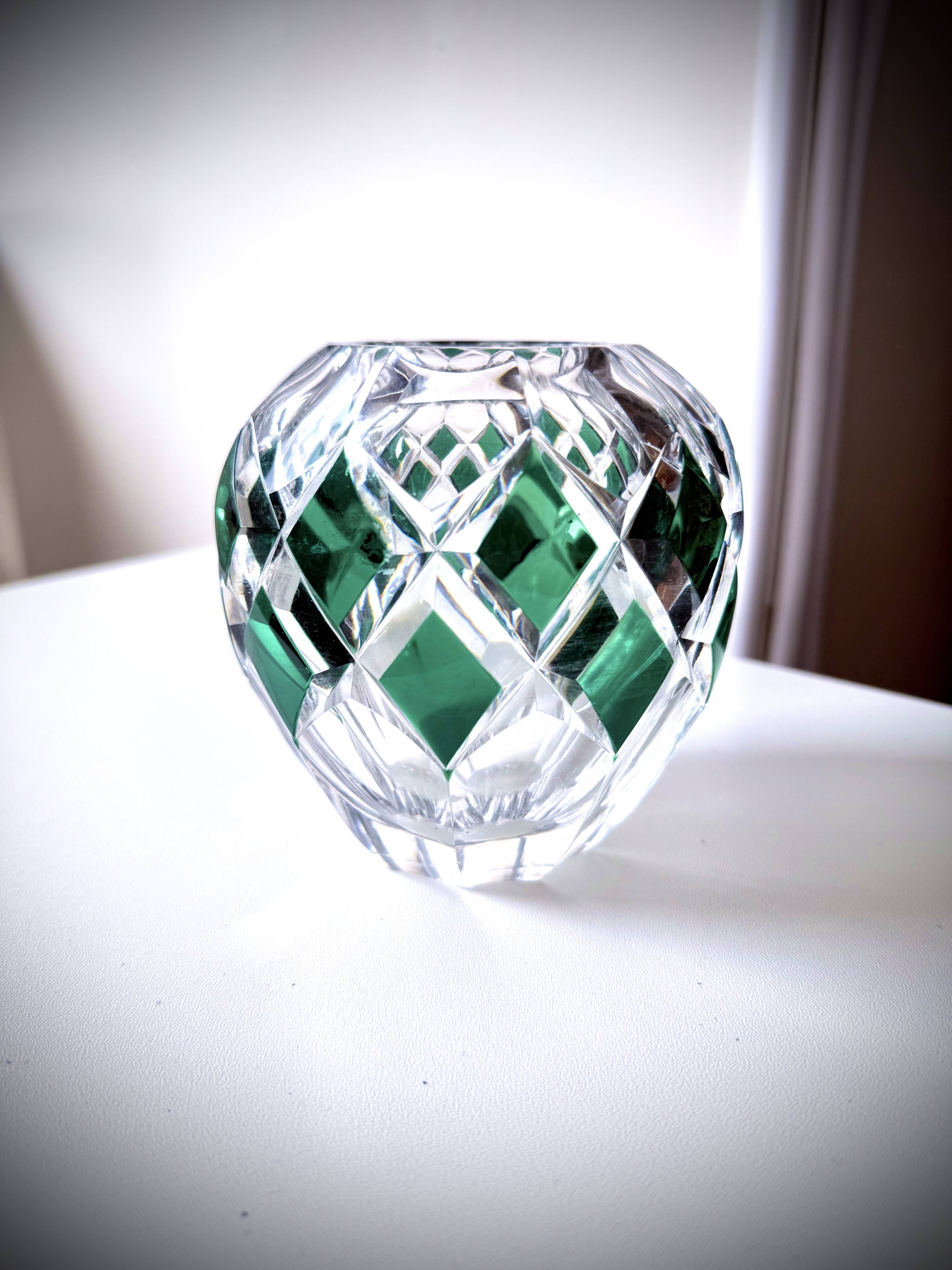 Engraved crystal vase Val Saint-Lambert