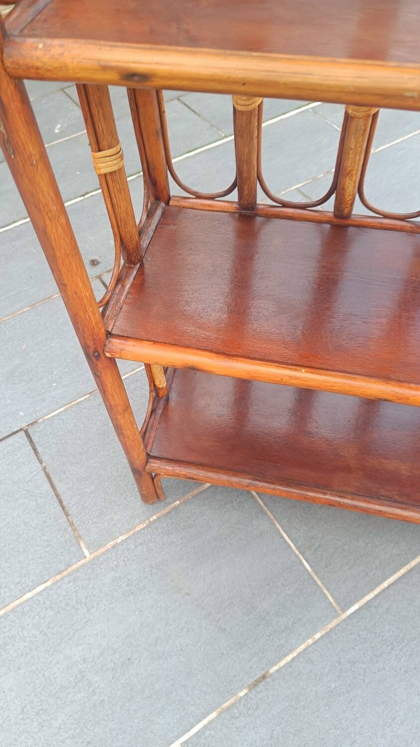 Four-tier rattan shelf