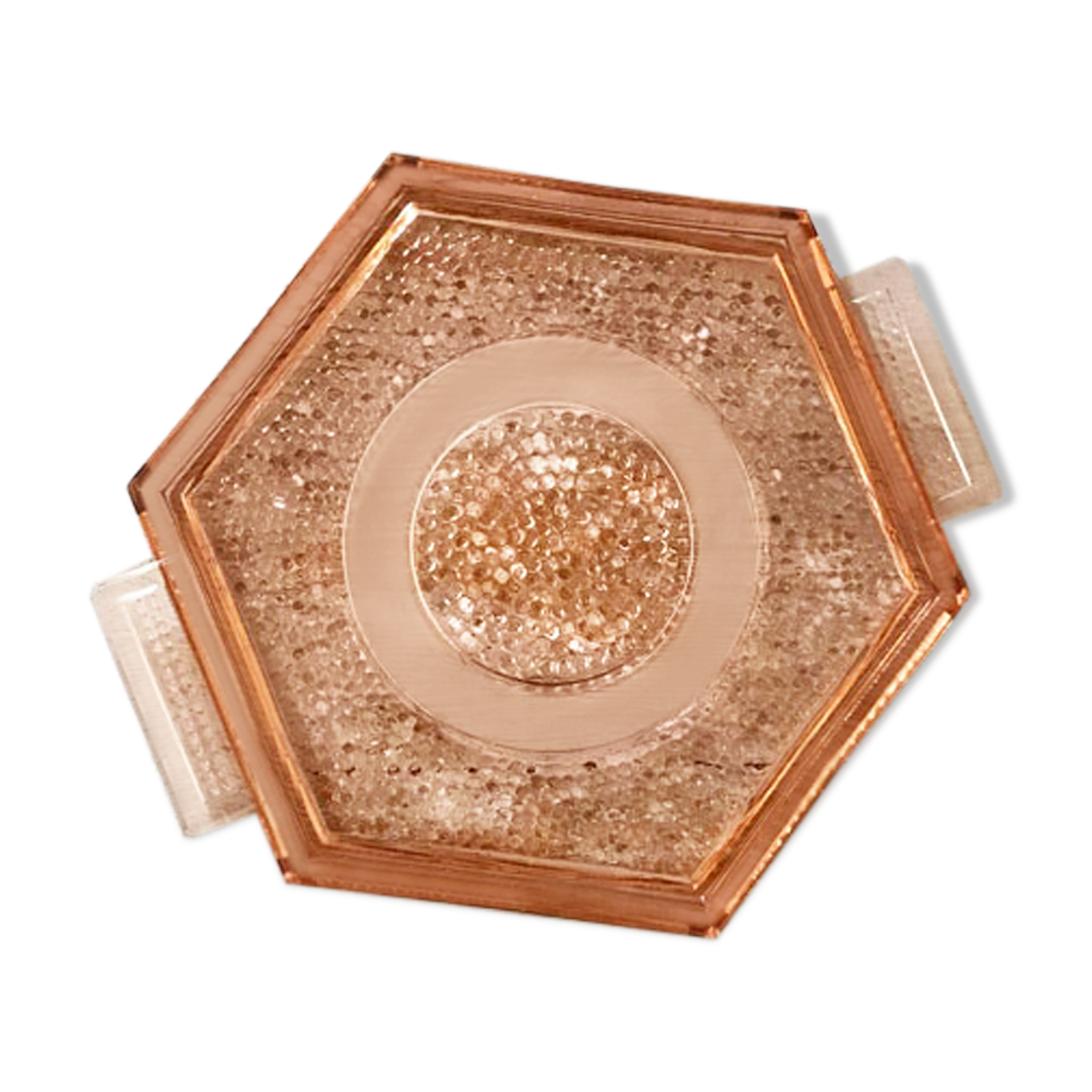 Art Deco pink glass tray