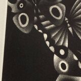 Mario avati (1921-2009), butterflies, black manner, 1970