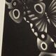 Mario avati (1921-2009), papillons, manière noire, 1970