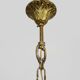 Chandelier, brass crown ceiling light, 5 floors, 3 lights, glass pendants. 60s