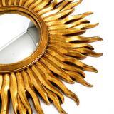 Mid Century Sunburst Kovex wall mirror made of wood and resin - gold plated