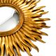 Mid Century Sunburst Kovex wall mirror made of wood and resin - gold plated