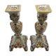 Pair of candlesticks in faience