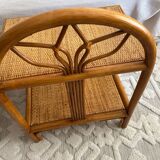 Set of two vintage rattan bedside tables