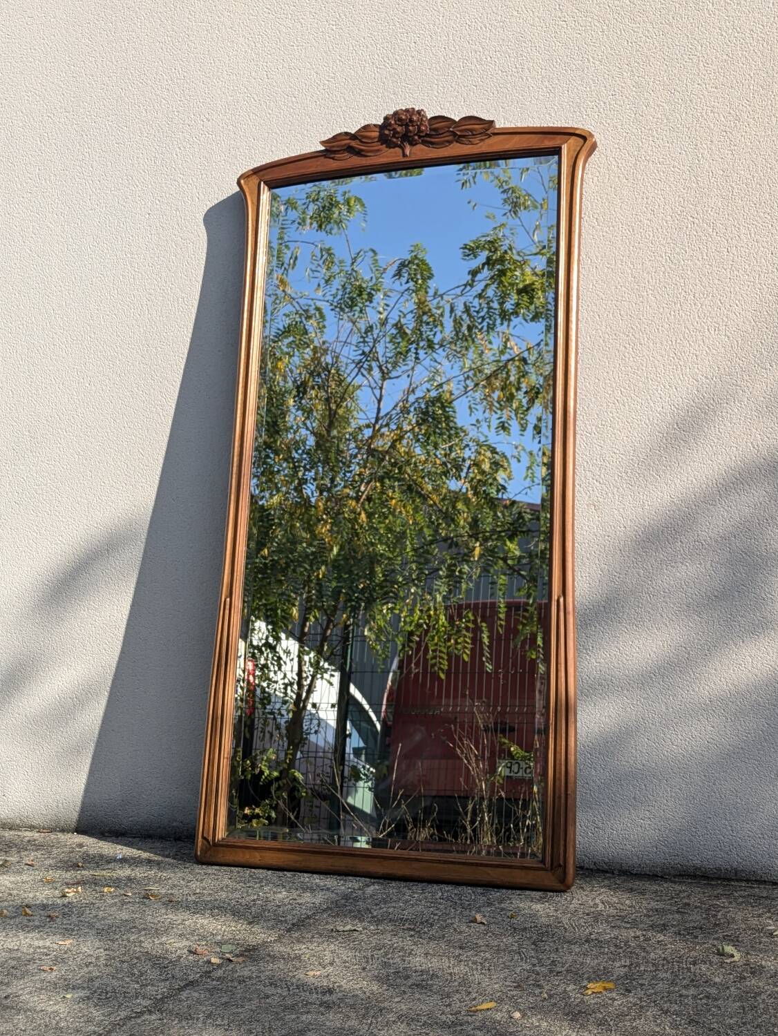 Large 187cm Art Nouveau Mirror, Nancy School, in the Majorelle style