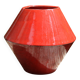 Vase en faënce rouge forme losange