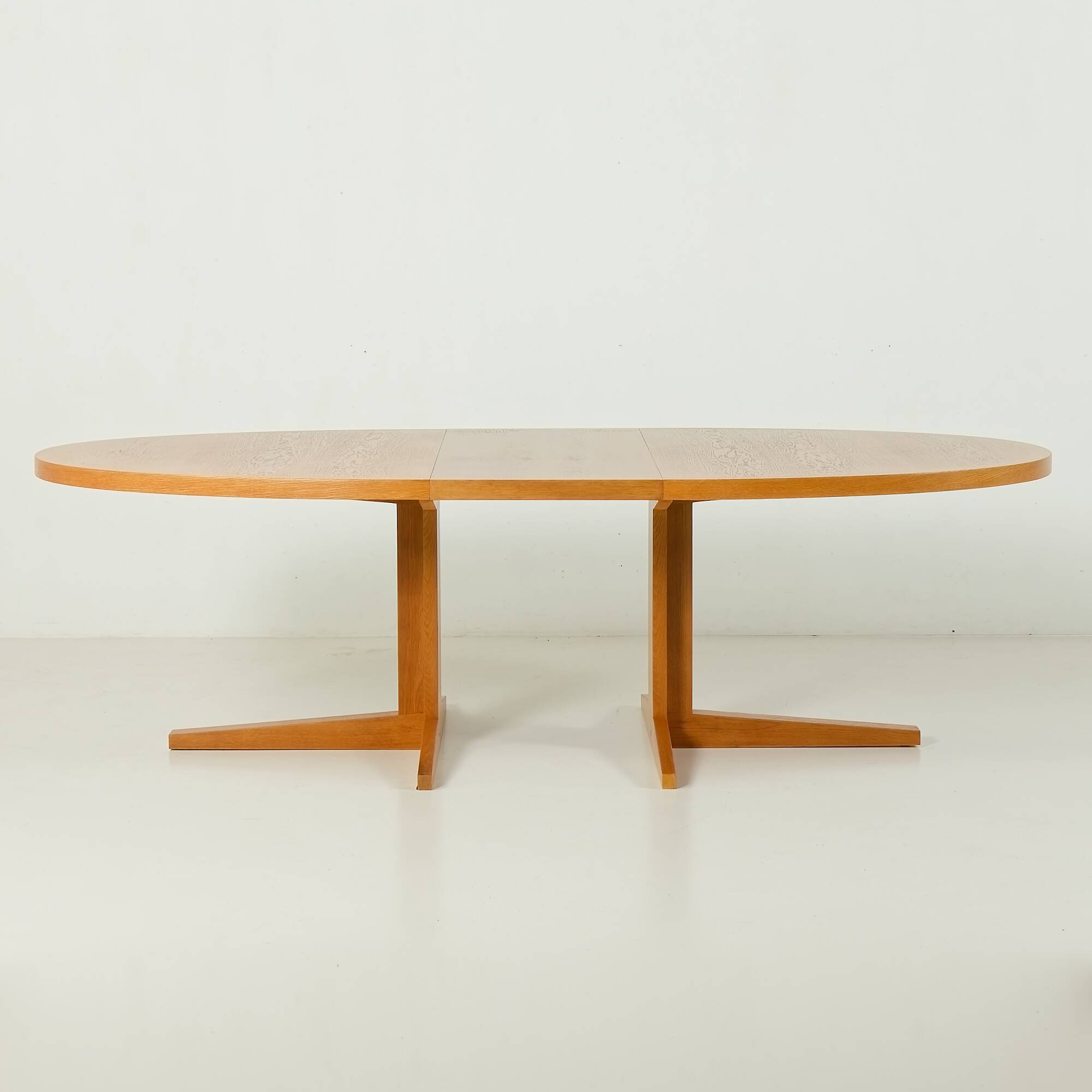 Danish extra large oak extension oval table attributed to Skovby, 1970s