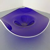 Large blue glass bowl, Czechoslovakia, 1960s