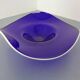 Large Blue Glass Bowl, Czechoslovakia, 1960s