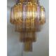 Murano Glass Amber and Violet Tronco Chandelier