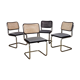 Lot de 4 chaises pied doré B32 Marcel Breuer