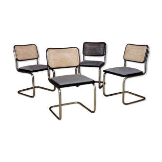 Lot of 4 gilded foot chairs B32 Marcel Breuer