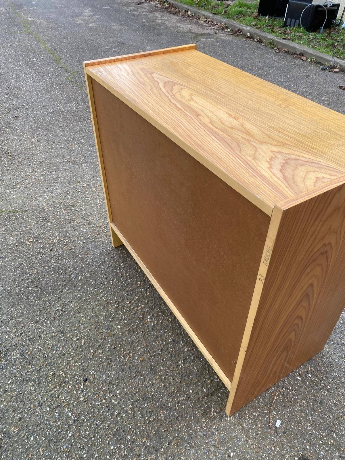 Scandinavian wardrobe with 2 sections in oak from the 1970s.