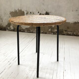 Wicker and metal coffee table