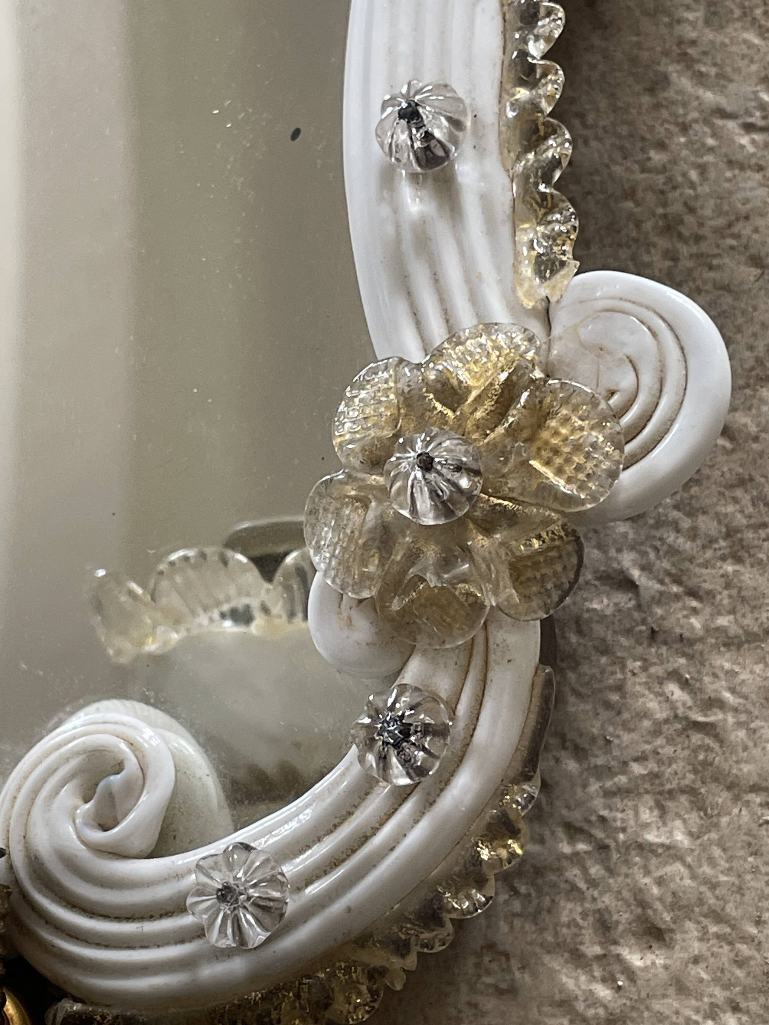 Murano glass mirror wall light