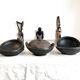 Lot de 2 Bol Abron S noir en terre cuite Bol brut Bol artisanal africain