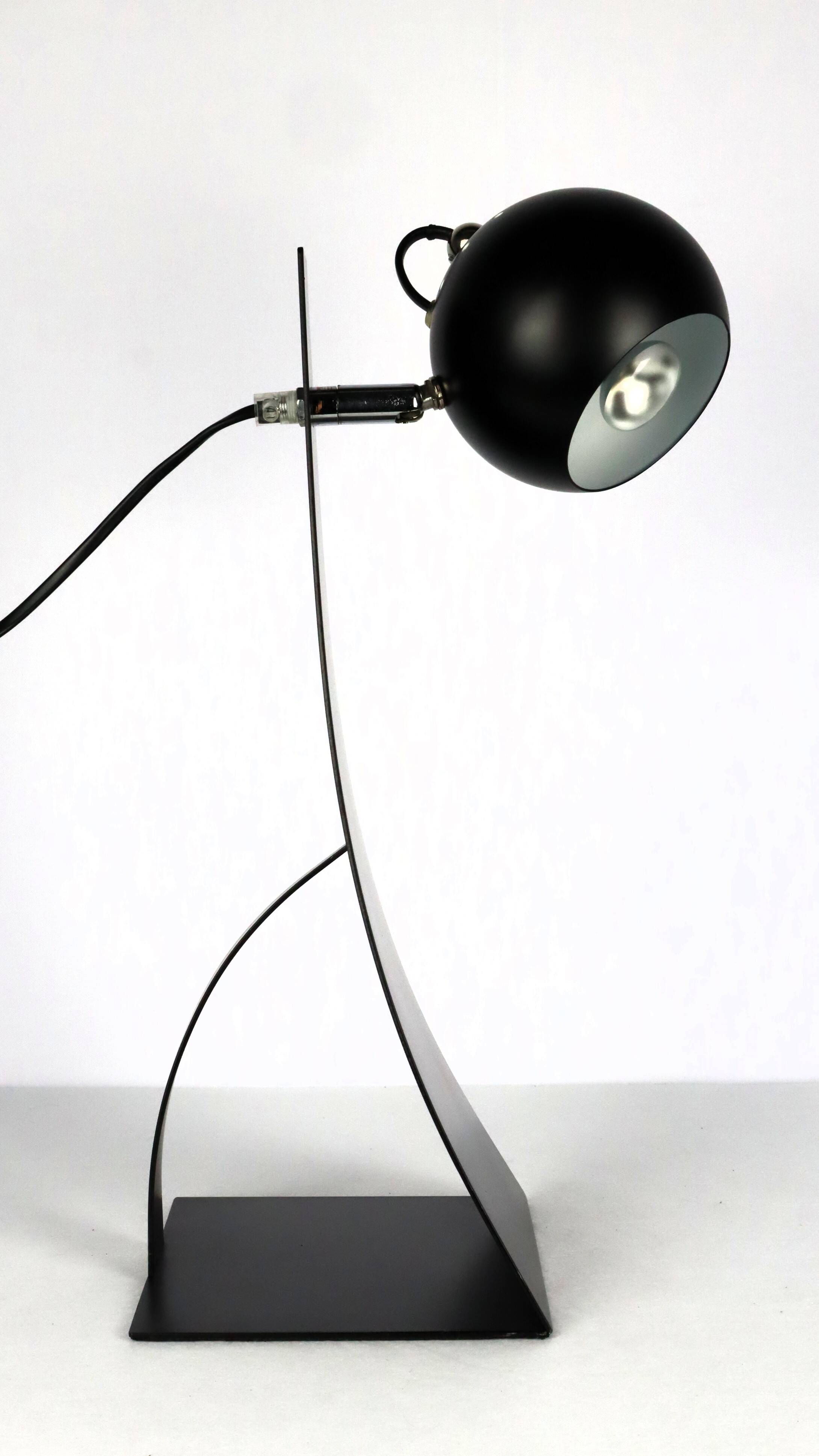 Brilliant black metal house lamp 1990